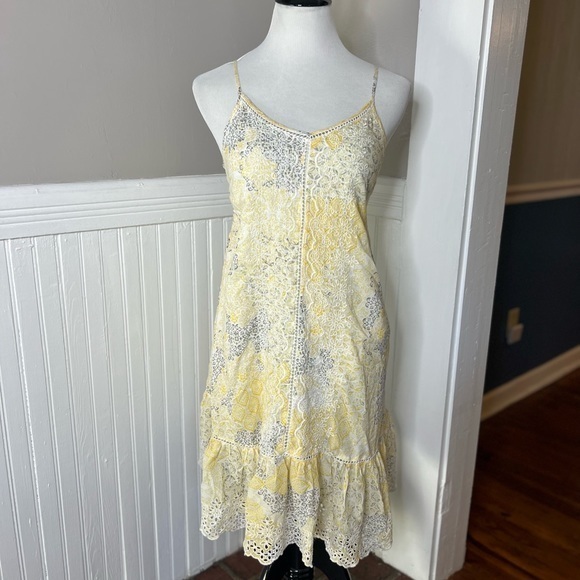 Rachel Zoe Dresses & Skirts - Rachel Zoe Yellow floral dress spaghetti straps mini D2-22